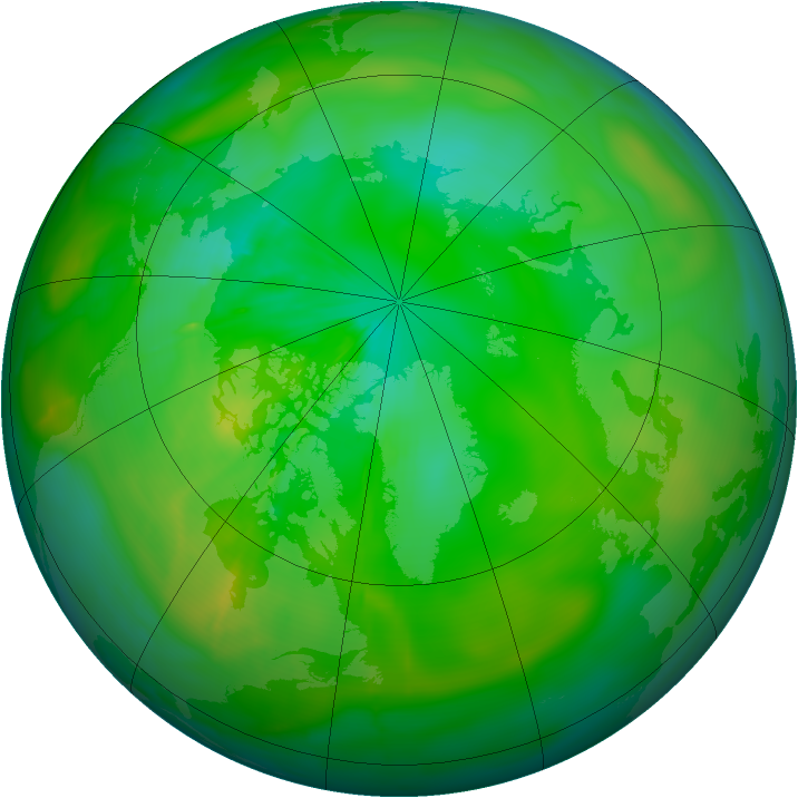 Arctic ozone map for 11 July 2009